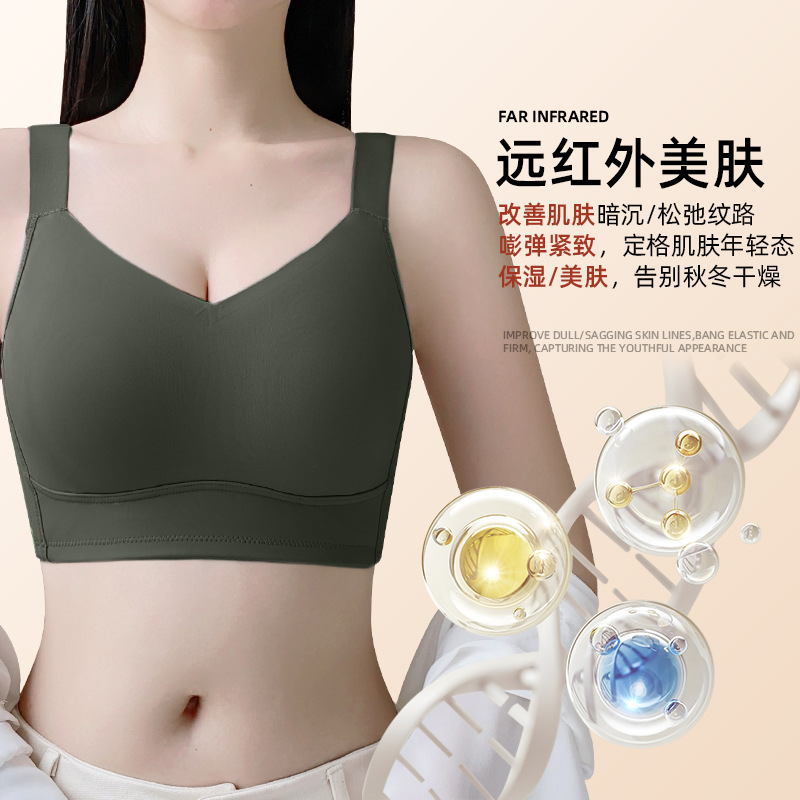 Amazon Thin Full-Cup Bra for Large Busts That Makes Them Appear Smaller, Wireless, with Care Elements, Sexy and Comfortable Women's Bra
