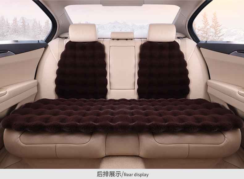Winter car seat cushion plush seat cushion three-piece fleece-lined thickened imitation rabbit fur bubble velvet single-piece rear high-end feeling