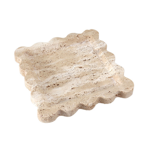 New Chinese style marble square creative fruit plate home living room desktop storage tray jewelry necklace display tray