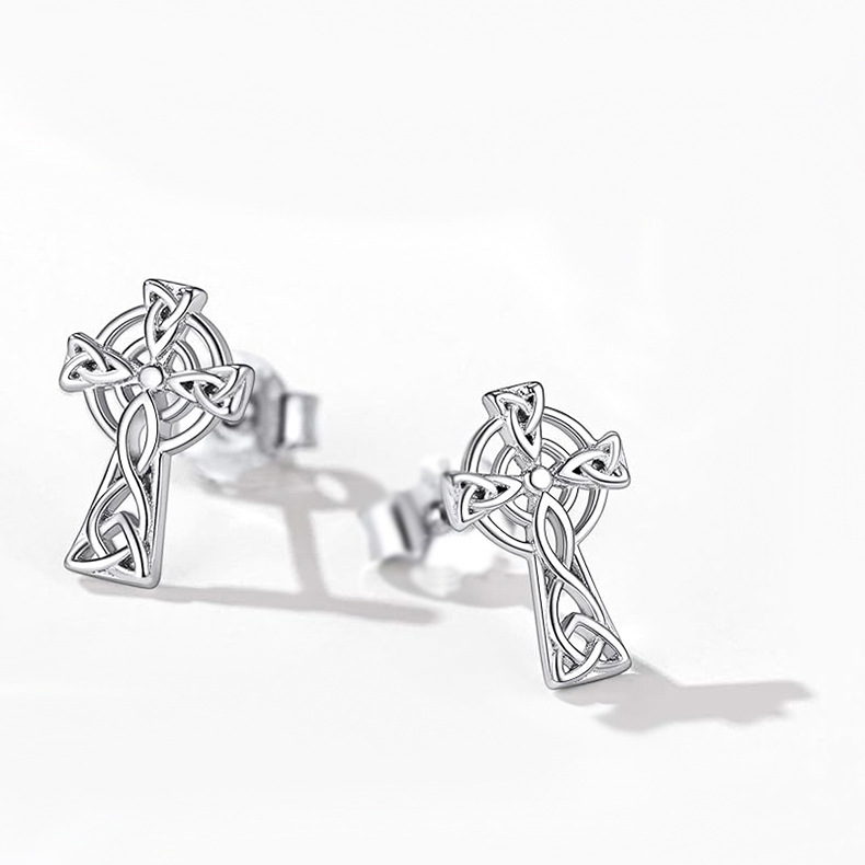 Drop Earrings Classification 1 Pair Quantity 1 Pair 925 Sterling Silver 925 Sterling Silver Earrings Celtic Knot Witches Knot Solid Color Drop Earrings