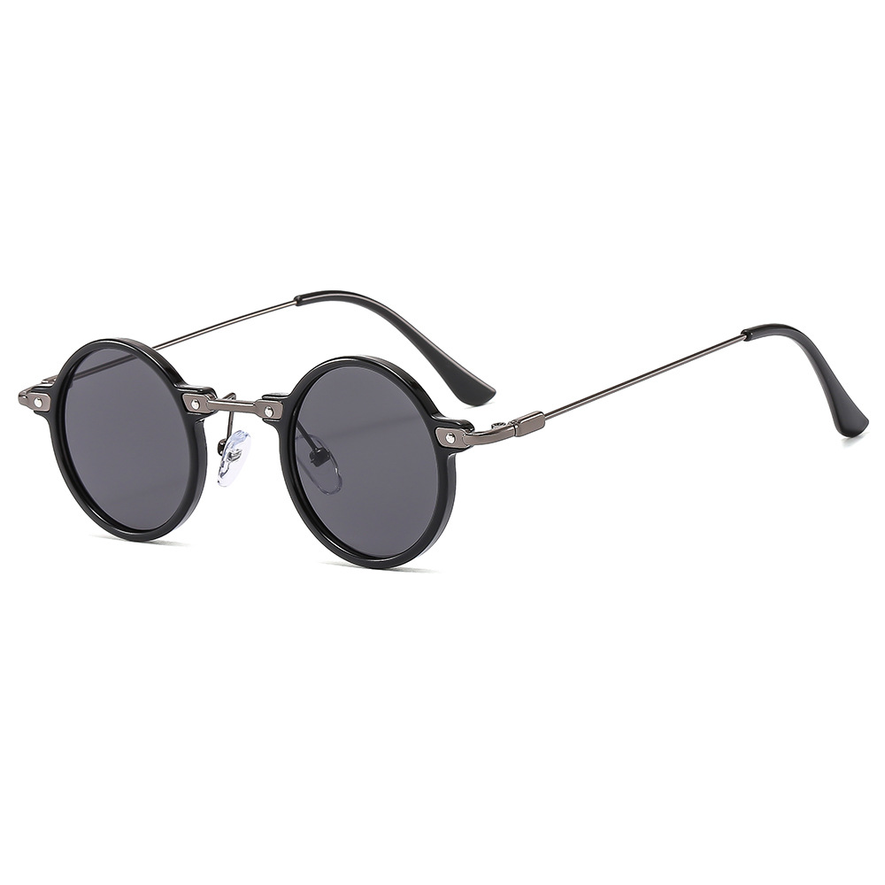 New Fashion Round Small Frame Men's Punk Hip Hop Personalized Instagram Sunglasses_voghion.com