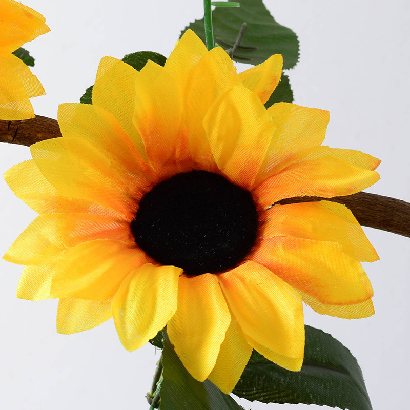Flor de girasol vid flor artificial hogar Sling Decoración girasol vid fotografía apoyos flor falsa al por mayor
