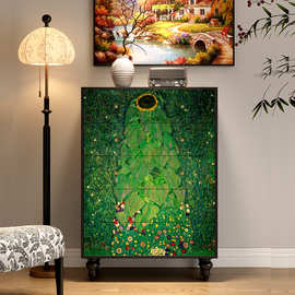 全实木法式复古玄关柜五斗柜抽屉柜餐边柜酒店客厅收纳柜送货上楼