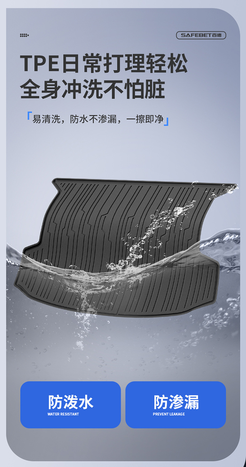 Suitable for Cadillac Ct5 Xt5, All-Weather Tpe Car Trunk Mat, Car Accessories
