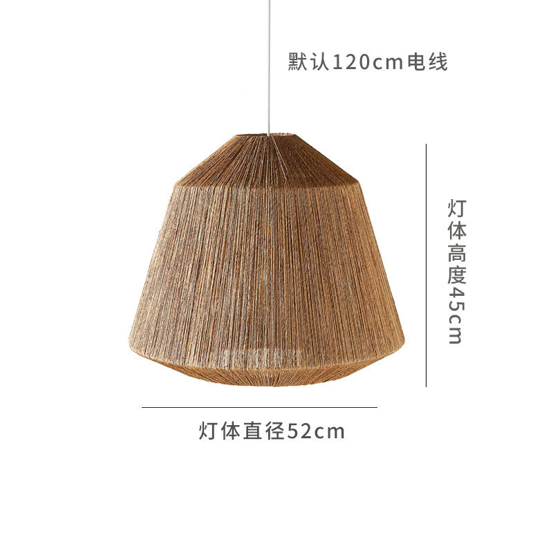 Jiji estilo araña restaurante bar B & B salón dormitorio Lámpara decorativa japonesa hecha a mano cuerda de cáñamo tejido lámparas Retro