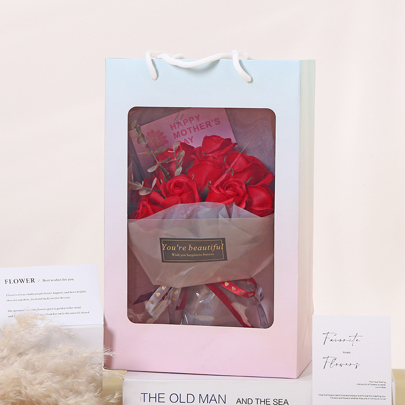 情人节礼物香皂玫瑰花束成品玻璃罩礼盒送女友创意礼品厂家批发