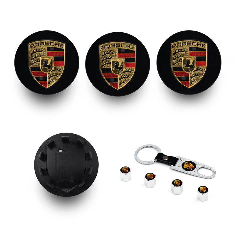 Suitable for Porsche Original Wheel Hub Caps, Center Caps of All Series 76Mm65Mm Elegant Black Bright Silver Matte Silver Gray Color Label