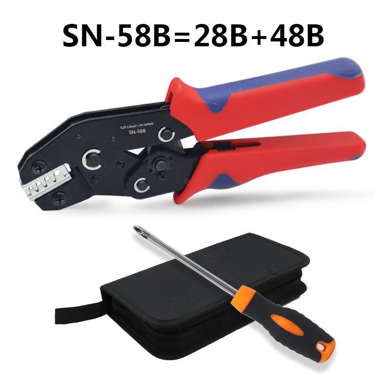 Pinza de crimpado tipo trinquete SN-58B, juego de terminales prensados en frío, pinzas para cableado, pinzas de alimentación, kit de herramientas, pelacables