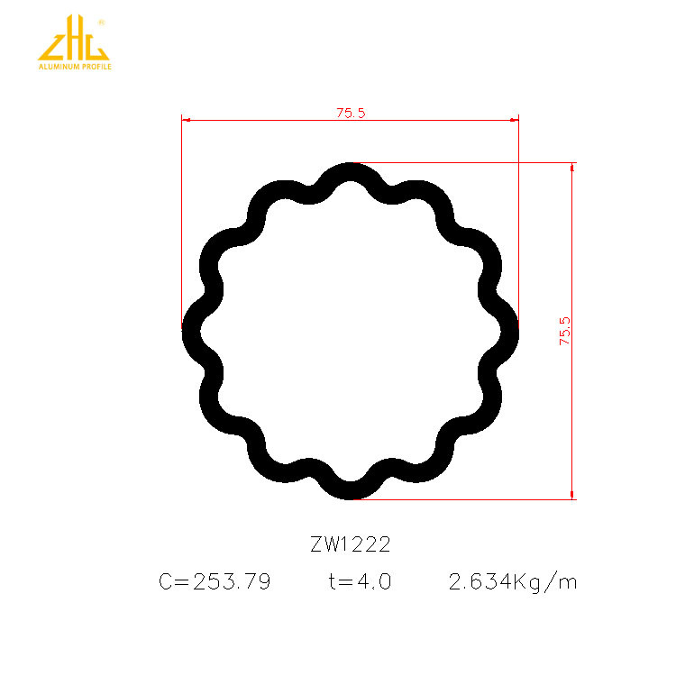 佛山6061 6063花纹铝管 异形铝合金管 来图来样生产