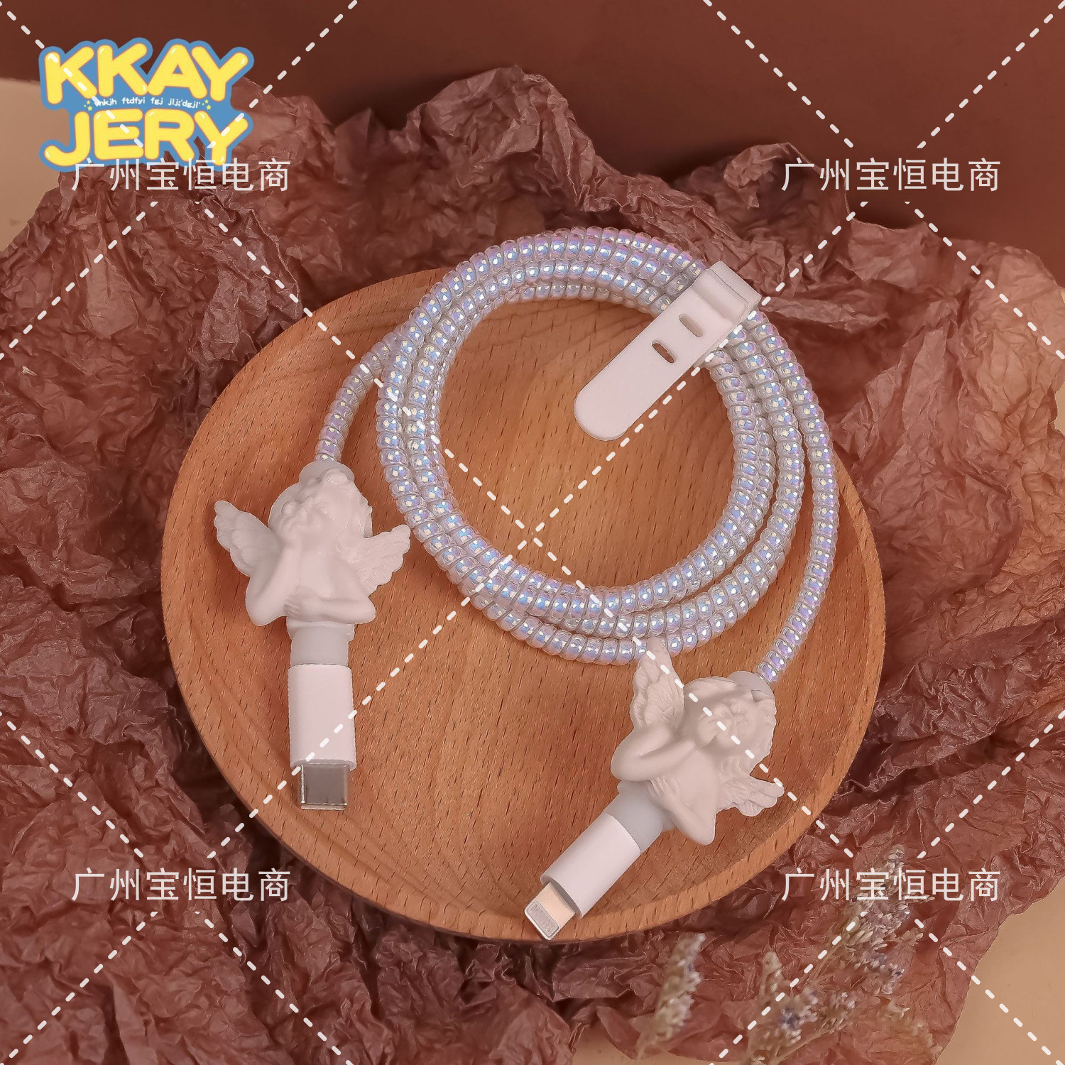 DIY 2 blanco simple dos ángeles de apoyo de barbilla 59