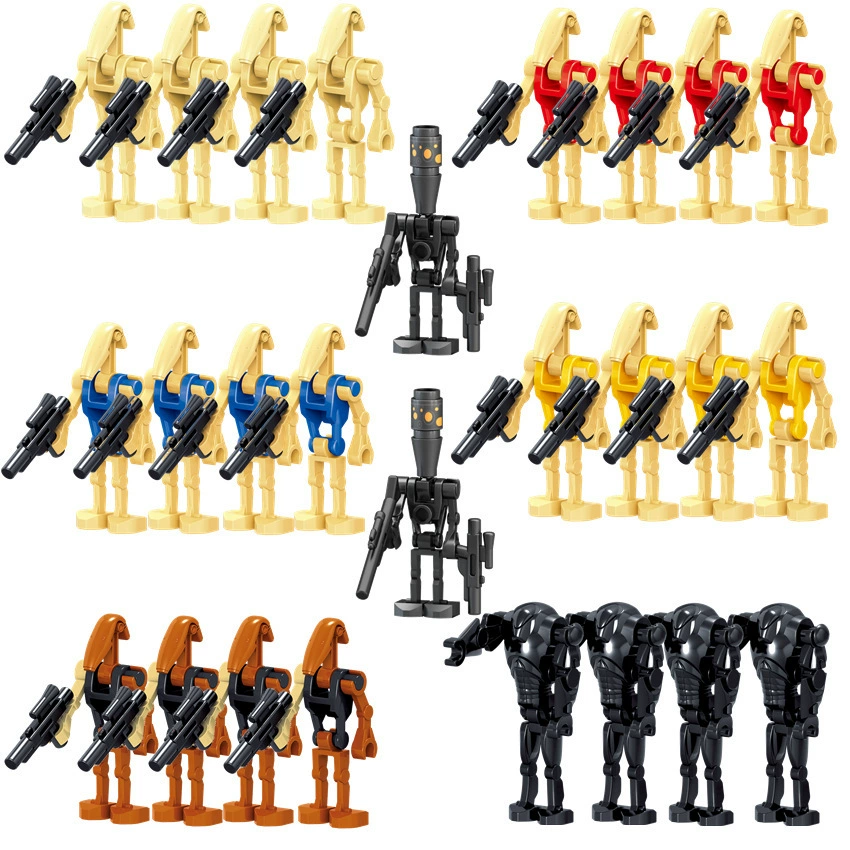 Minifigure set — assorted robot & soldier figures, mixed packs 8–120 pcs, combinable
