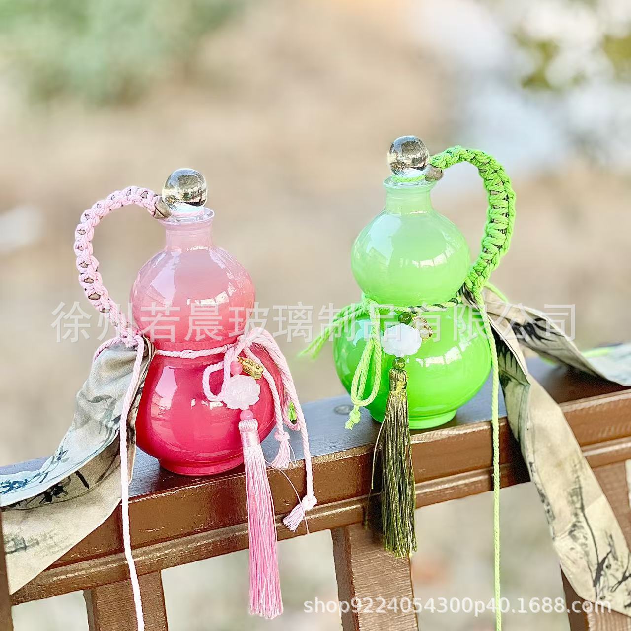 新款彩色网红葫芦空瓶水壶国风提绳泡酒瓶人参创意瓶子奶茶咖啡杯