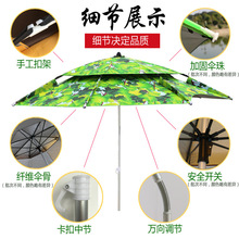 雨伞2.4米万向防雨户外钓垂大钓伞黑胶遮阳加固钓鱼伞