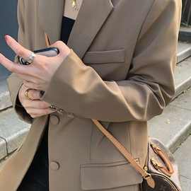 西装外套女2025春秋休闲新款韩版宽松显瘦学生中长款上衣小西服女
