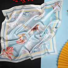 65cm真丝女士职业丝巾数码喷印高档礼品围巾桑蚕丝中小方巾代加工