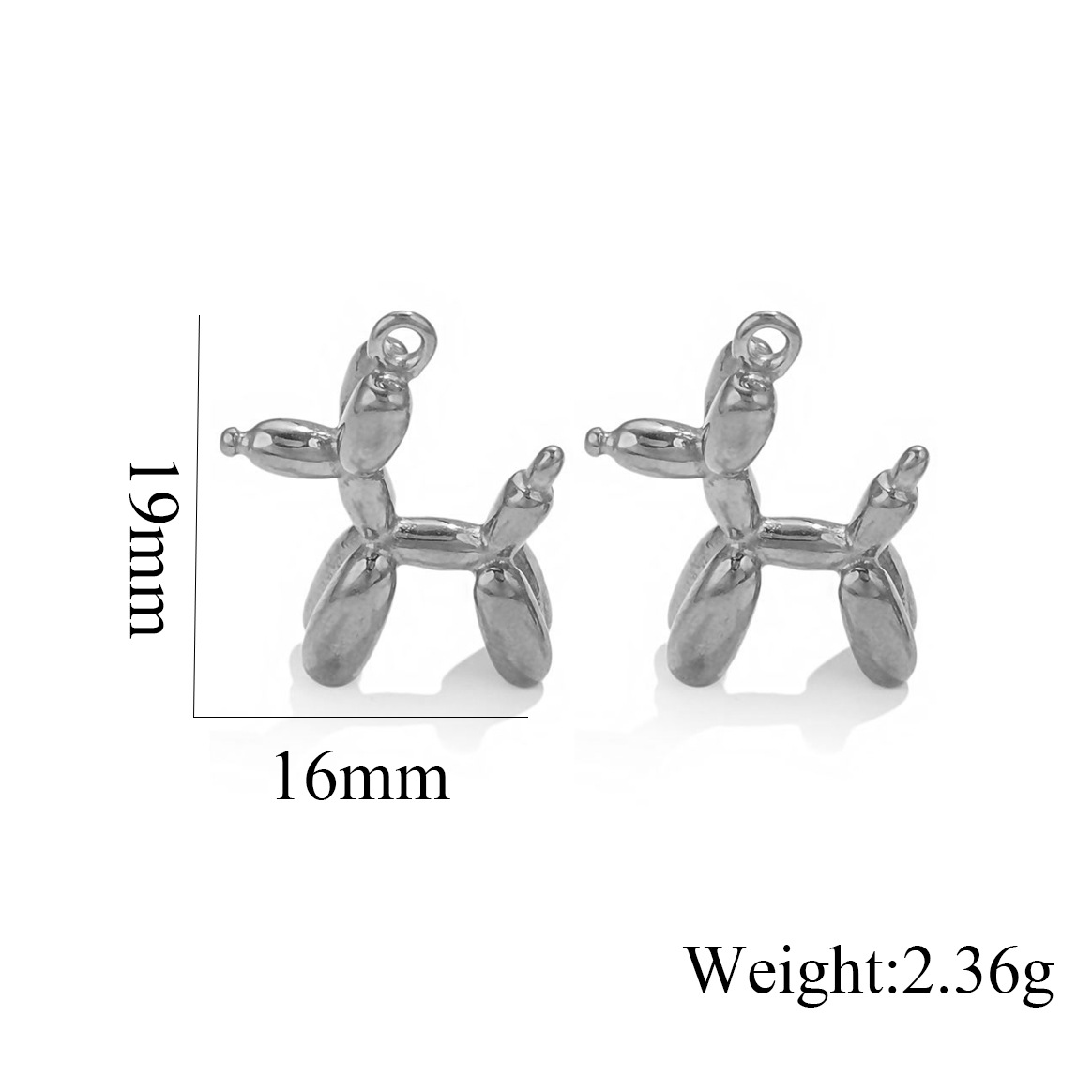 Colgante de cachorro de acero de titanio hip-hop simple y de moda lindo colgante de perro con globo tridimensional marca de marea colgante de joyería de bricolaje