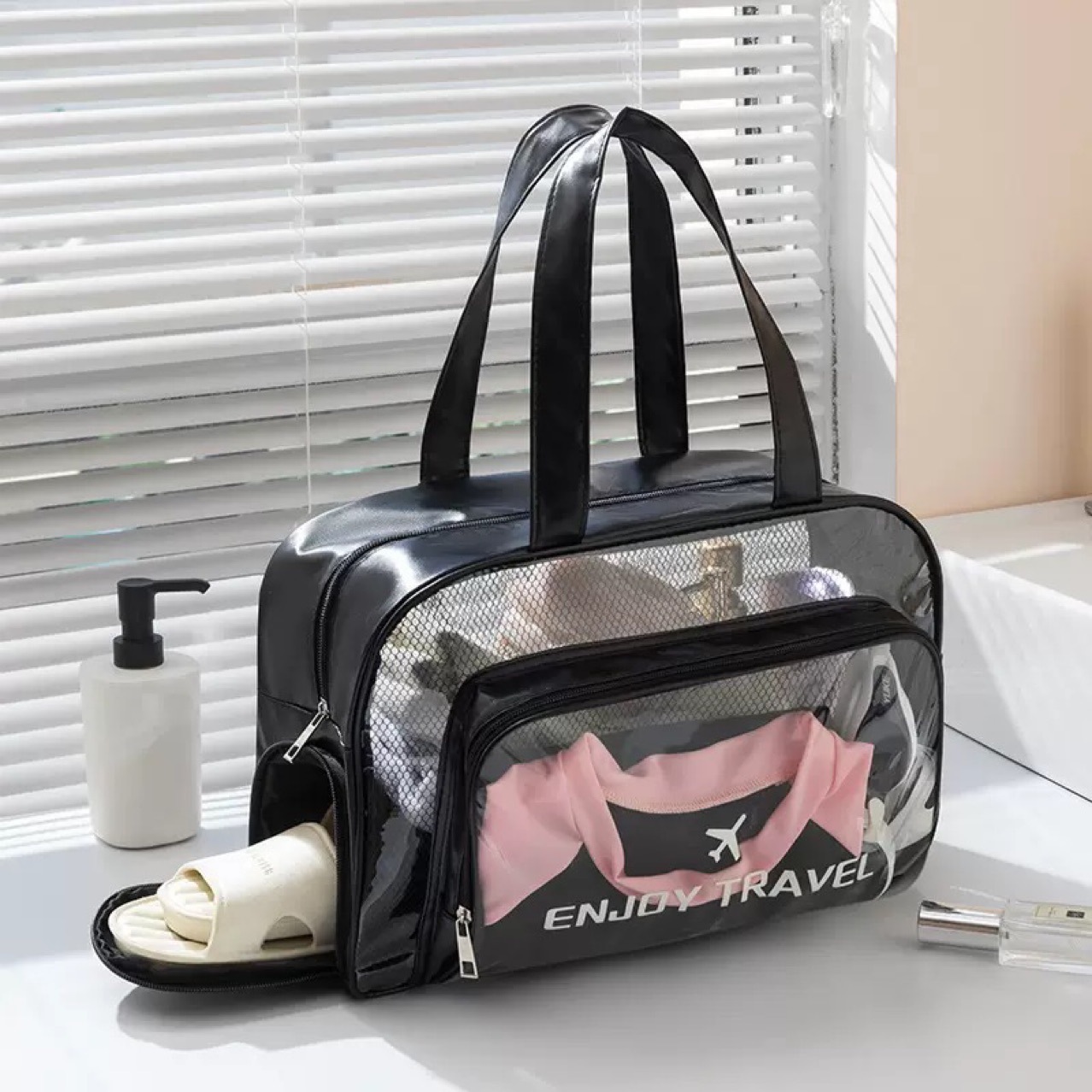 Waterproof capacious organizer bag wet and dry separation for…