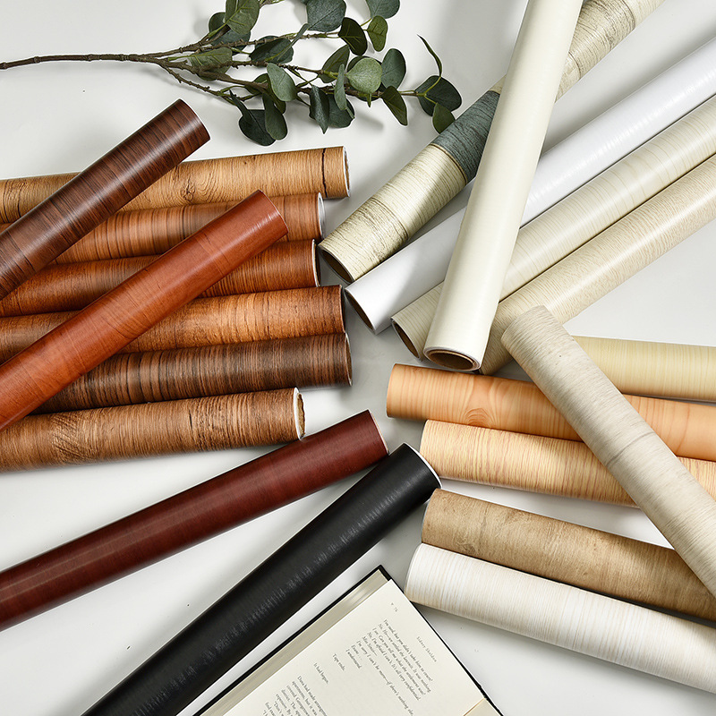 1m Furniture Renovation Stickers Self-Adhesive Wood Grain Stickers Wallpaper Veneer Wardrobe Cabinet Wooden Board Wooden Door Desktop Imitation Wood