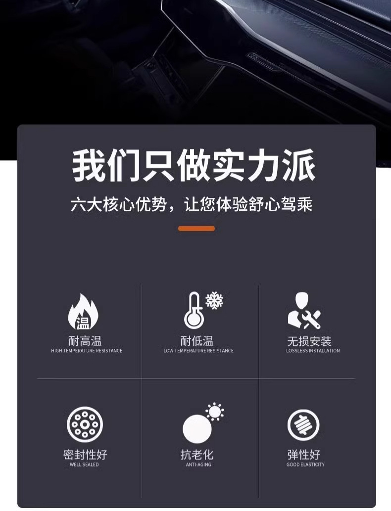 Jietu Traveler X70 Shanhai T2 Car X90 Front Windshield Central Control Instrument Panel Sound Insulation and Noise Reduction Seal Strip