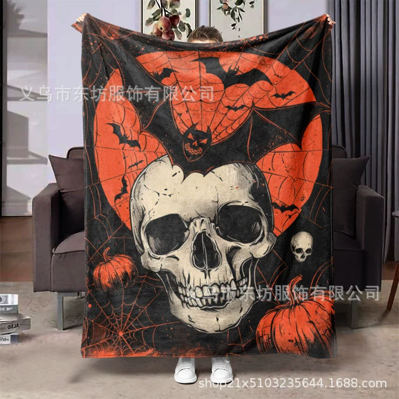Хэллоуин летучая мышь череп атмосфера теплая теплая фланелевое одеяло универсальное четыре сезона