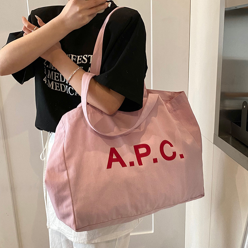Cross-Border 2025 New Large-Capacity Commuter Versatile Canvas Bag Shopping Bag Handbag Tote Bag Apc Shoulder Bag