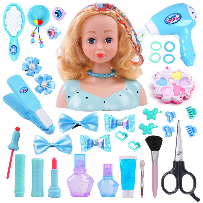 Amazon play House media-longitud traje de muñeca peine pelo puede hacer secador de pelo peluquería modelo de simulación de juguete al por mayor