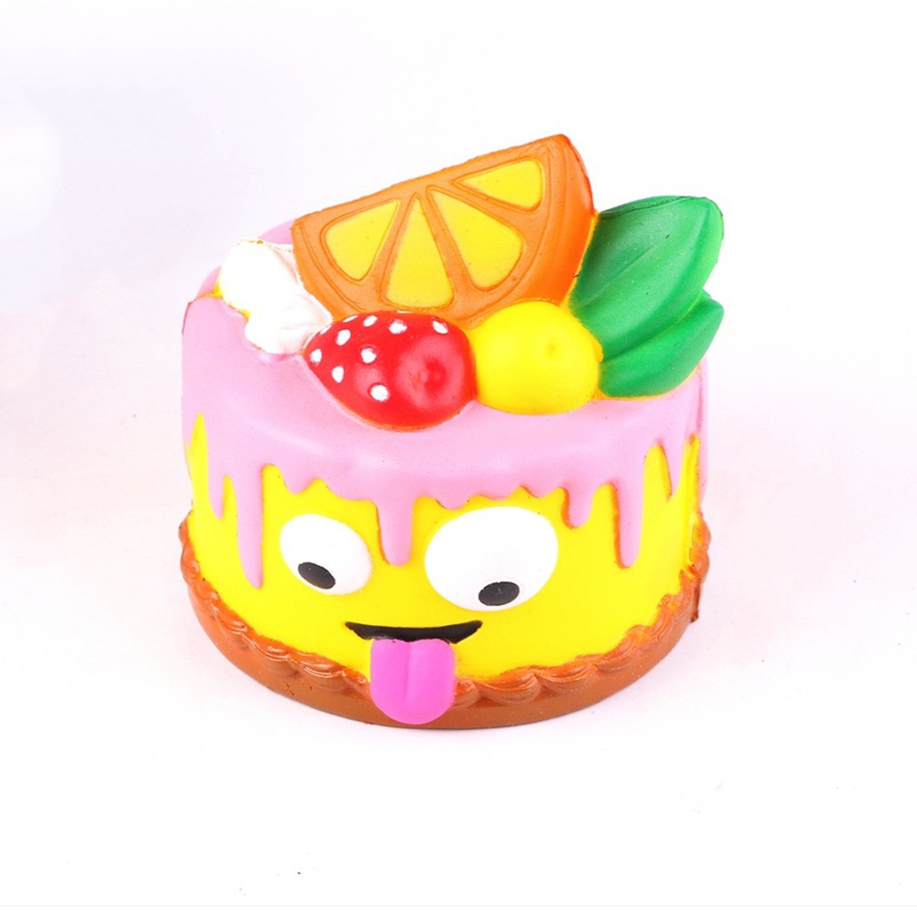 Squishy alimento simulado crema pastel de fresa comer jugar DIY húmedo suave rebote lento niños juguetes caseros pequeños