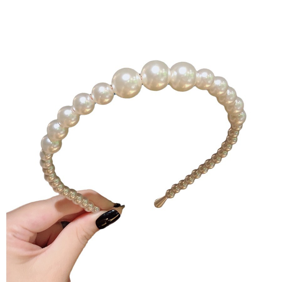 Diadema lavado de cara Mori elegante perla Rhinestone diadema delgada elegante simple todo-Partido pelo presionando horquilla nuevo todo partido