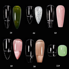 Nail art semi-solid patterned nails practice color card almond ballet nails water drop short square nail polish display board