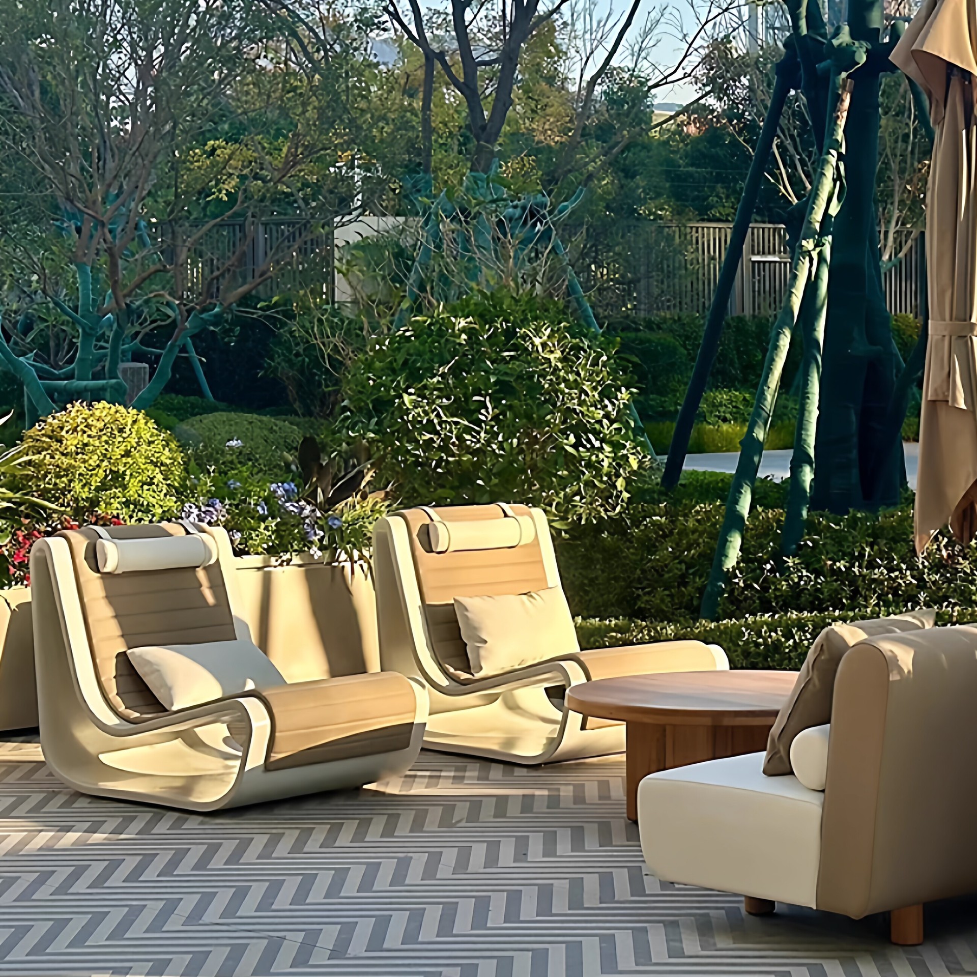 Sofá de aluminio al aire libre Villa paisaje diseñador de muebles asientos al aire libre balcón hotel ventas image 5