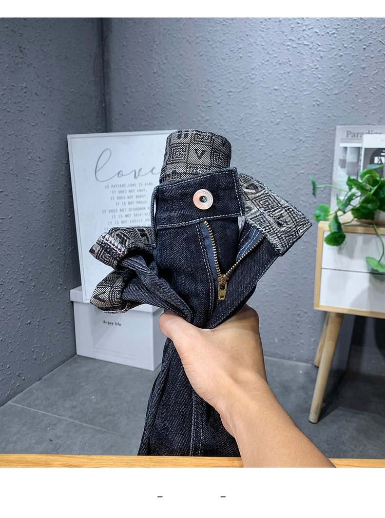 Men's Blue Straight Leg Jeans Comfortable Minimalist Fashion_voghion.com