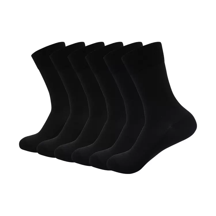 透气网格商务棉袜手工无骨缝头品牌定制袜亚马逊定制商务中筒袜