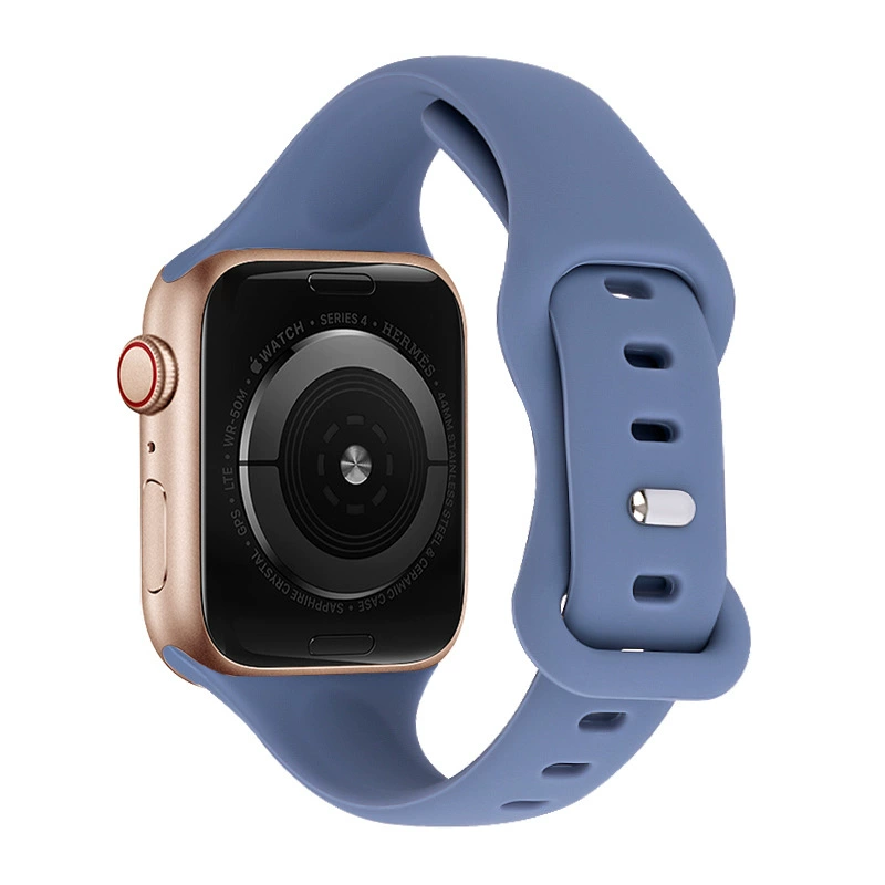 Подходит для Apple Watch 678910, силиконовый ремешок с маленькой талией, 8 символов, iWatch S10, браслет с пряжкой-бабочкой