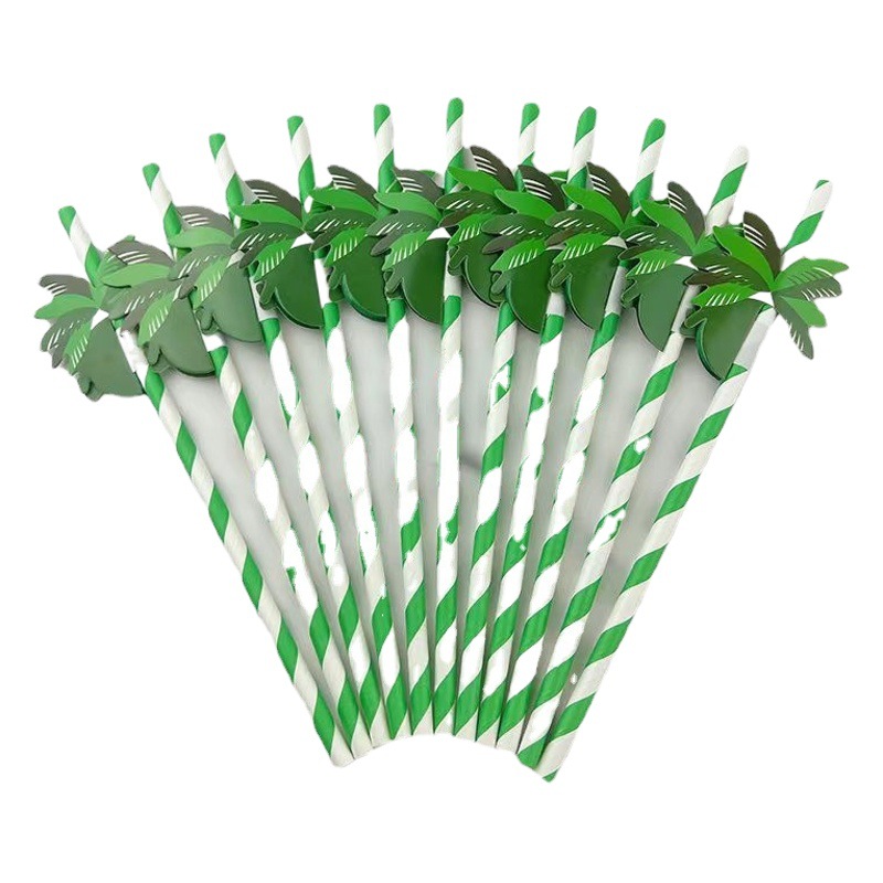 Paja de papel de panal de coco paja de fiesta degradable desechable postre pastel cóctel decoración paja de papel