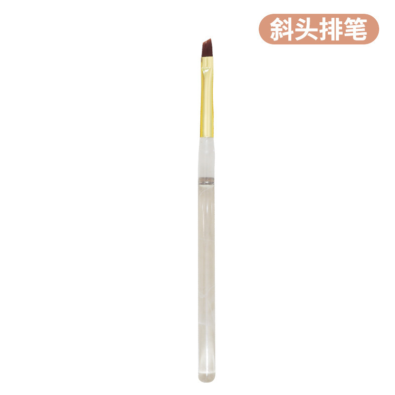 亚马逊批发亚克力美甲工具套装透明金色彩绘平头光疗笔画花美甲笔|undefined