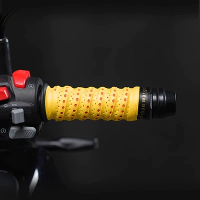 Motorcycle Handle Cover: Summer Non-Slip Soft Silicone - handlebar-tape-yellow-1-pack-anti-slip-and-sweat-absorbent