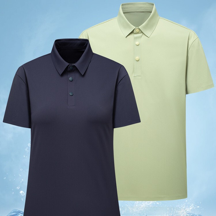 Desang Wrinkled Fabric Ice Silk Seamless Laminated Polo Shirt for Men and Women, Breathable Short-Sleeve Sports Shirt, Corporate Workwear with Custom Logo