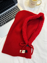 毛边加厚版~韩国拉法帽围巾女冬季保暖叠穿卫衣面包服百搭针织帽