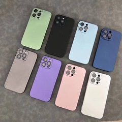 適用於iPhone15promax手機殼純色電鍍護鏡蘋果14磨砂液態保護套12