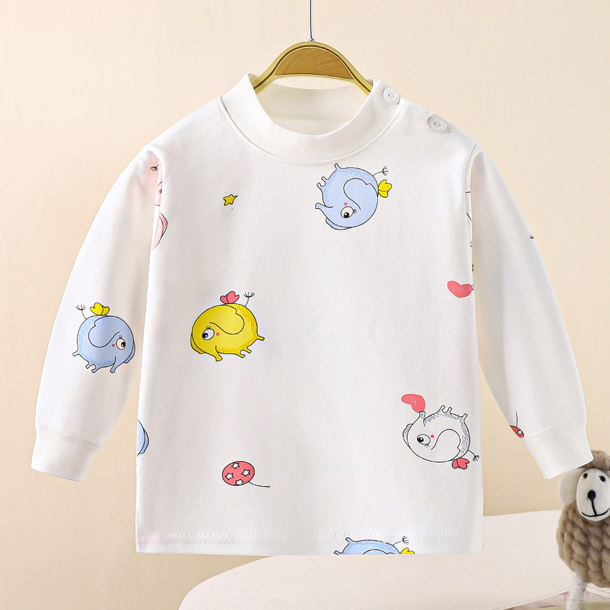 2025 New Children's Long-Sleeved Autumn Clothes, Baby Underwear, 40% Cotton, Boys' and Girls' Clothing, Baby Tops, One-Piece Wholesale