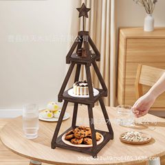 木製収納オーガナイザーラックリビングルーム床置き装飾品装飾収納ブラケットデスクトップケーキフルーツラック
