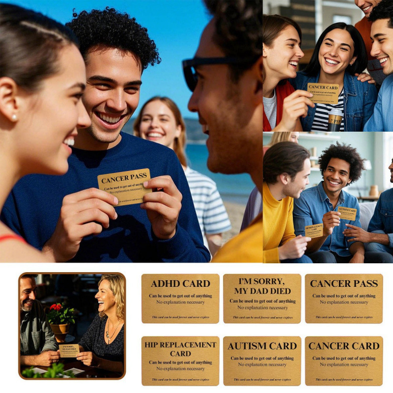 跨境Cancer pass搞怪幽默卡片 派对聚会身份卡 双面印刷塑料卡片