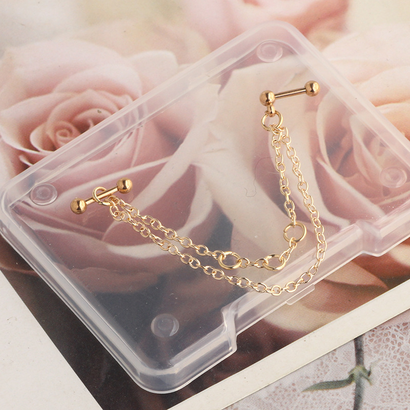 Star Moon 316L Surgical Steel Ear Bone Piercing Stud - Rose Gold - Freshly Released detail image 9