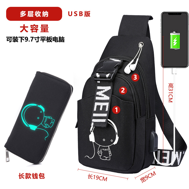 Bolso antirrobo para hombres bolso de pecho para hombres bolso de mensajero casual bolso de hombro multifuncional bolso de mensajero de lona que carga ventas directas de fábrica