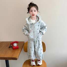 女童春秋季洋气时髦外套裤子套装2026新款宝宝两件套