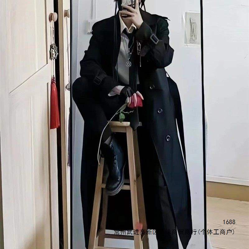男中长款春秋季韩版卡其色风衣潮流感英伦休闲大衣男款外套