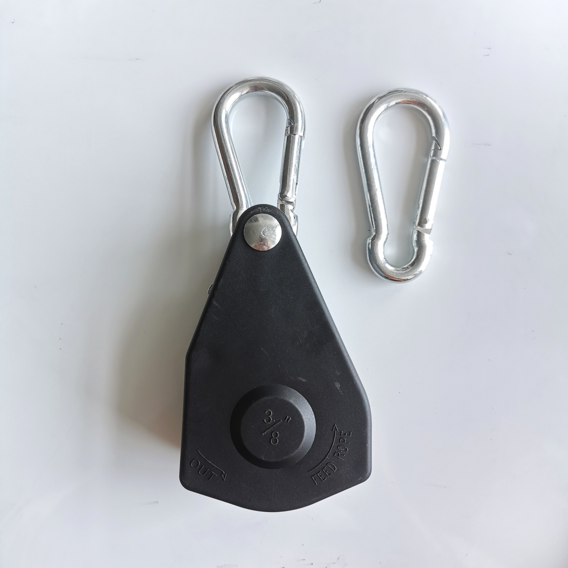 검정색 도르래 단일 제품(반제품) - 금속 바퀴 내장 - 2개 7개 포함#카라비너, 무선