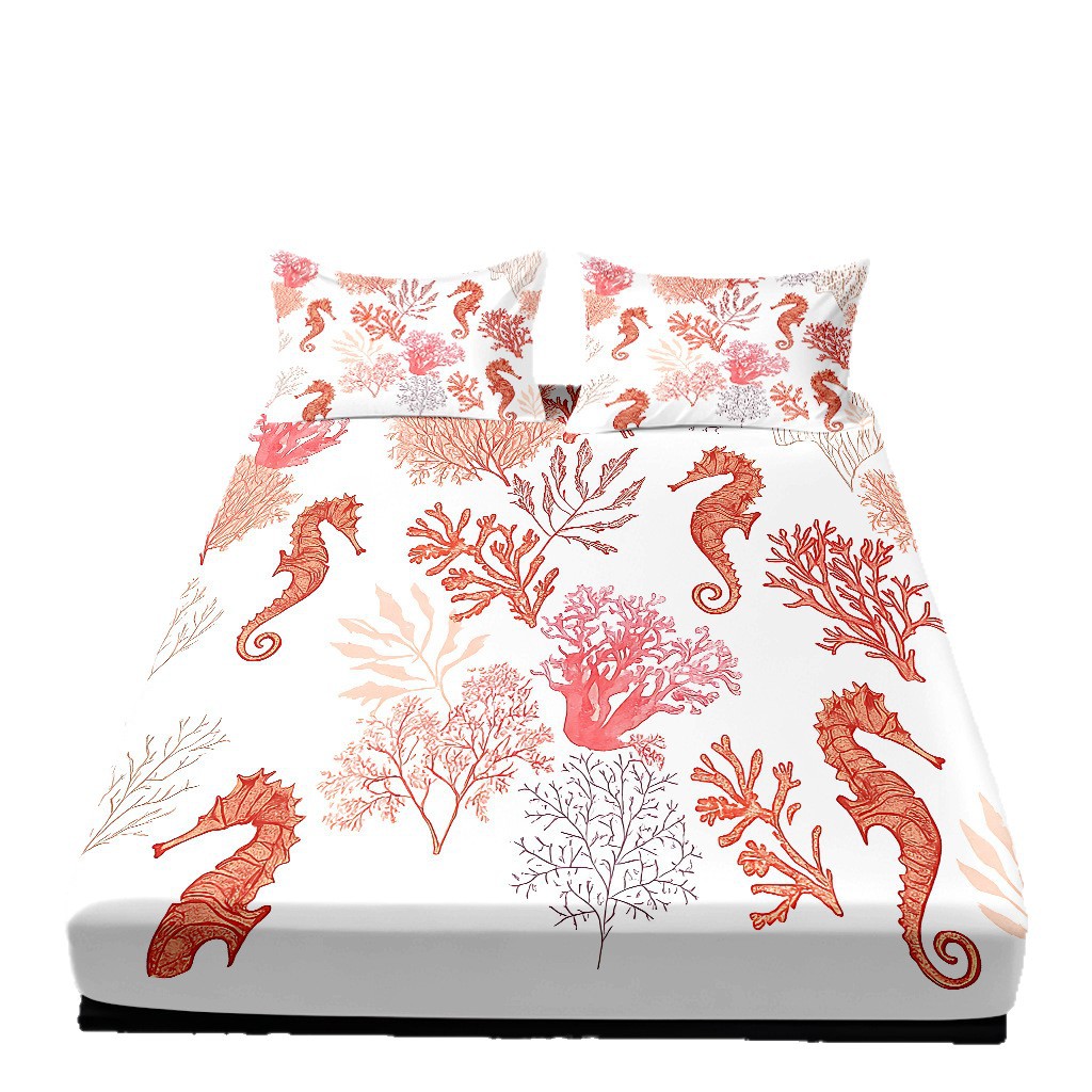 TEMU / JIT transfronterizo encantadora criatura submarina impresa digital 3D cama de cama de cama