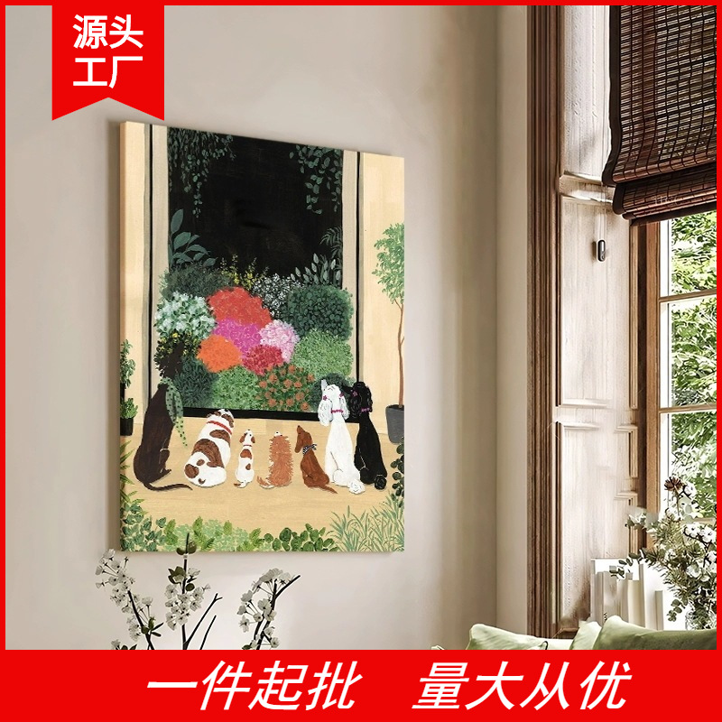 Yukiko Noritake Illustration Living Room Sofa Background Wall Decoration Hanging Painting Art Canvas Poster Painting Core