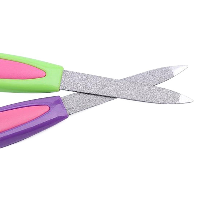 Manicura herramientas de uñas mango de plástico pelado de doble uso Archivo de manicura esmerilado Tenedor de piel muerta lima de uñas multifuncional